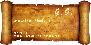 Geszler Omár névjegykártya